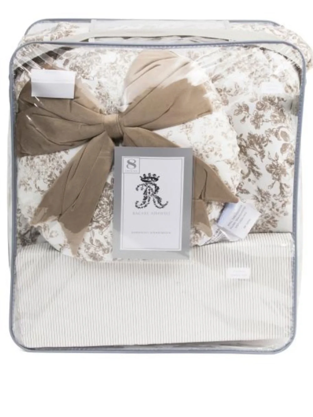 Rachel ASHWELL Luxury Cream & Tan Floral Comforter Set